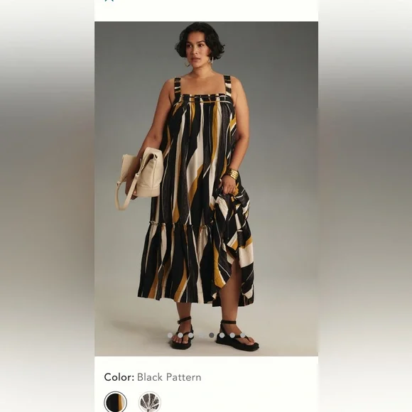 Anthropologie Squareneck Waistless Midi Dress, size XL - Picture 2 of 8